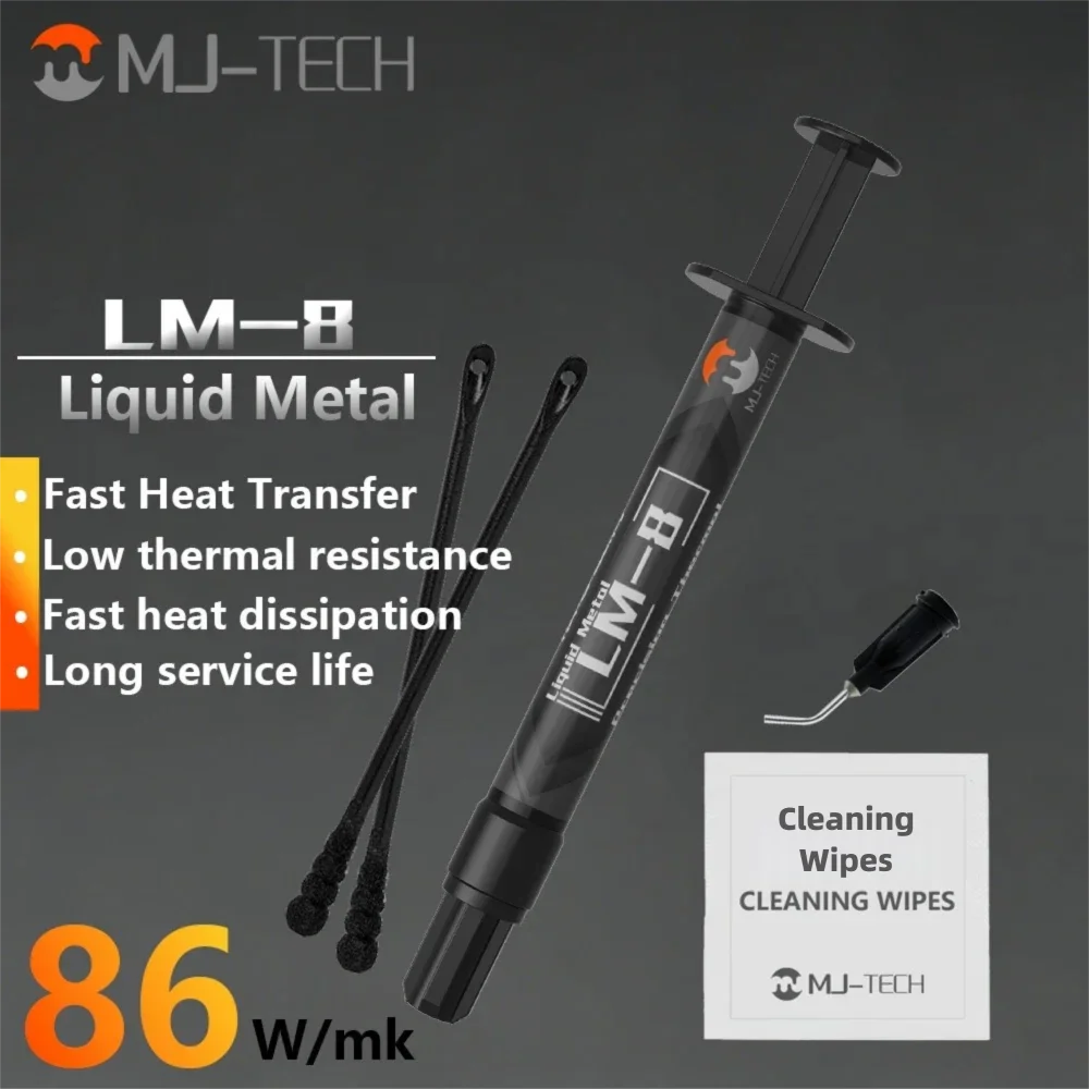 MJ-TECH LM-8 Liquid Metal Thermal Paste Conduct Electricity For PS5 Laptop CPU GPU Graphics Card High Performance Thermal Grease