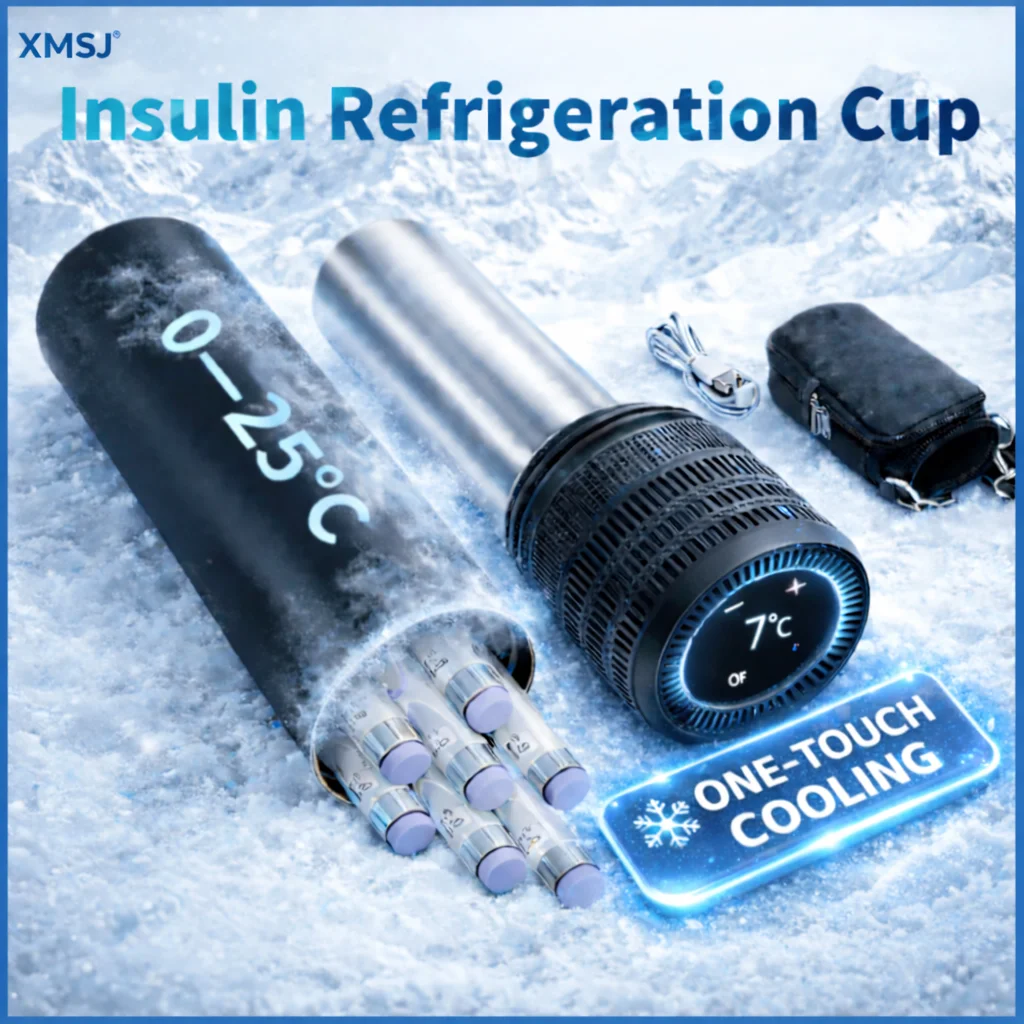 Insulin Cooler Box Mini Fridge 30H Travel Med Cold Storage Digital Temp Control 6 Insulin Pens Diabetes Travel Cooler