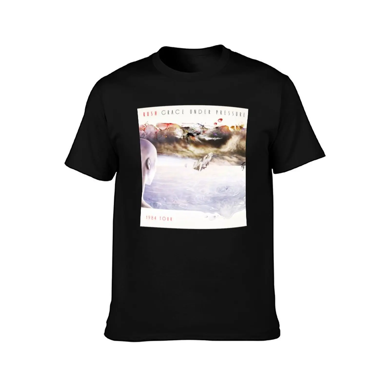 Rush Grace Under Pressure 1984 Tour T-Shirt Big and Tall Basic Tee Shirt T-Shirt