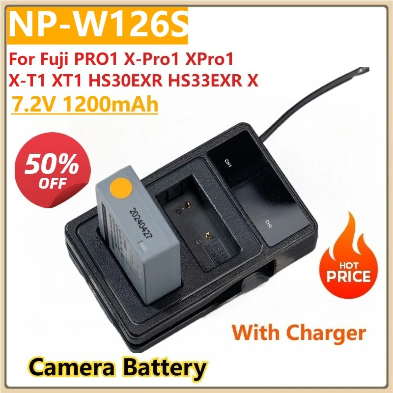 

Camera Battery 7.2V 1200mAh NP-W126 NP-W126S And Charger Card Slots for Fuji PRO1 X-Pro1 XPro1 X-T1 XT1 HS30EXR HS33EXR X