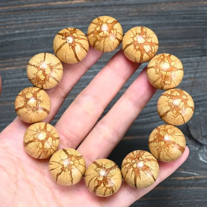 

Longxu Rattan Plum Blossom Into The Bone Dan HandString Buddha Beads Watermelon Sink Natural Wood Six Wood Grain WenPlay Rosary