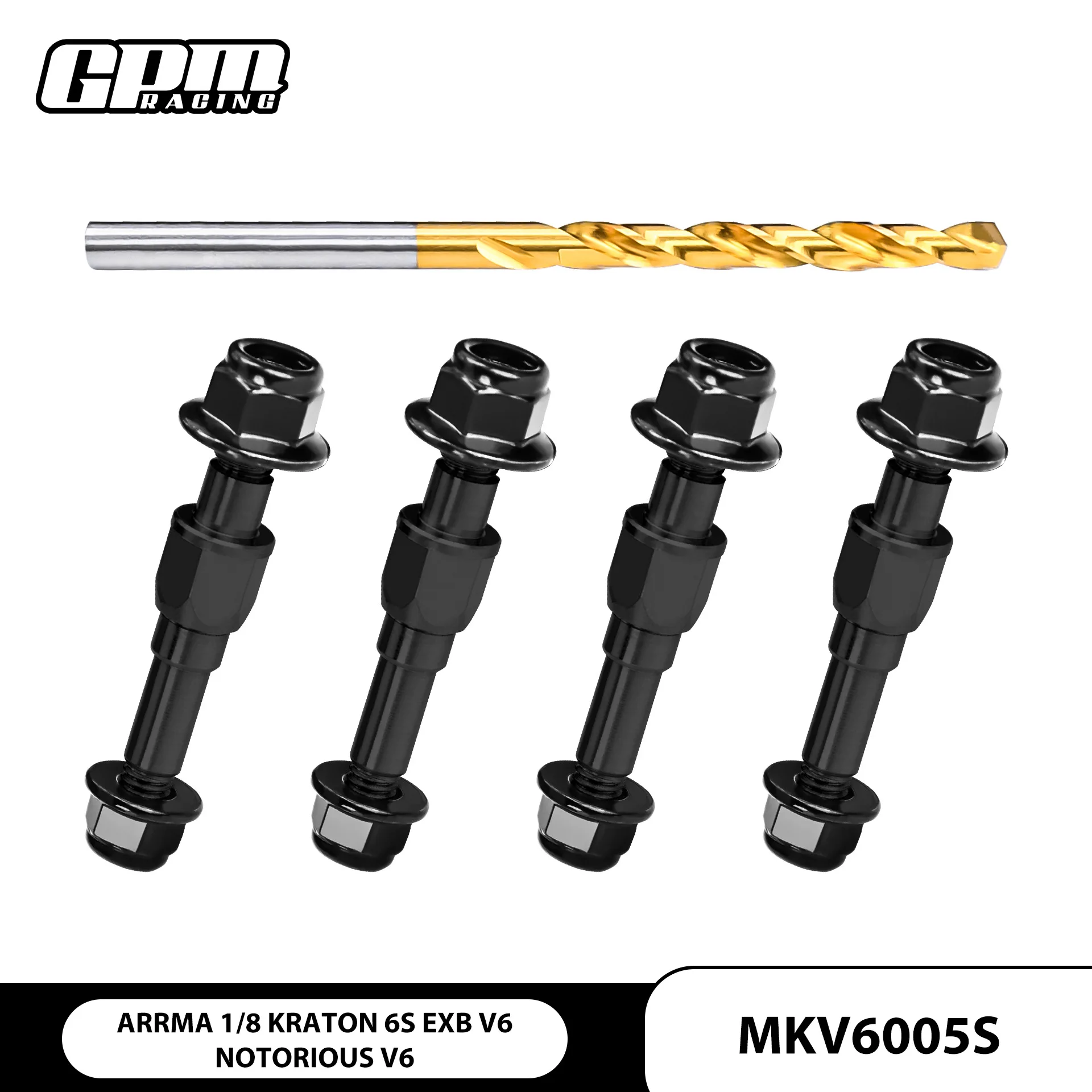 4PCS GPM ARRMA 1/8 Karton EXB V6 Bully Ranger V5 Medium Carbon Steel M5 Shock Mount Screws