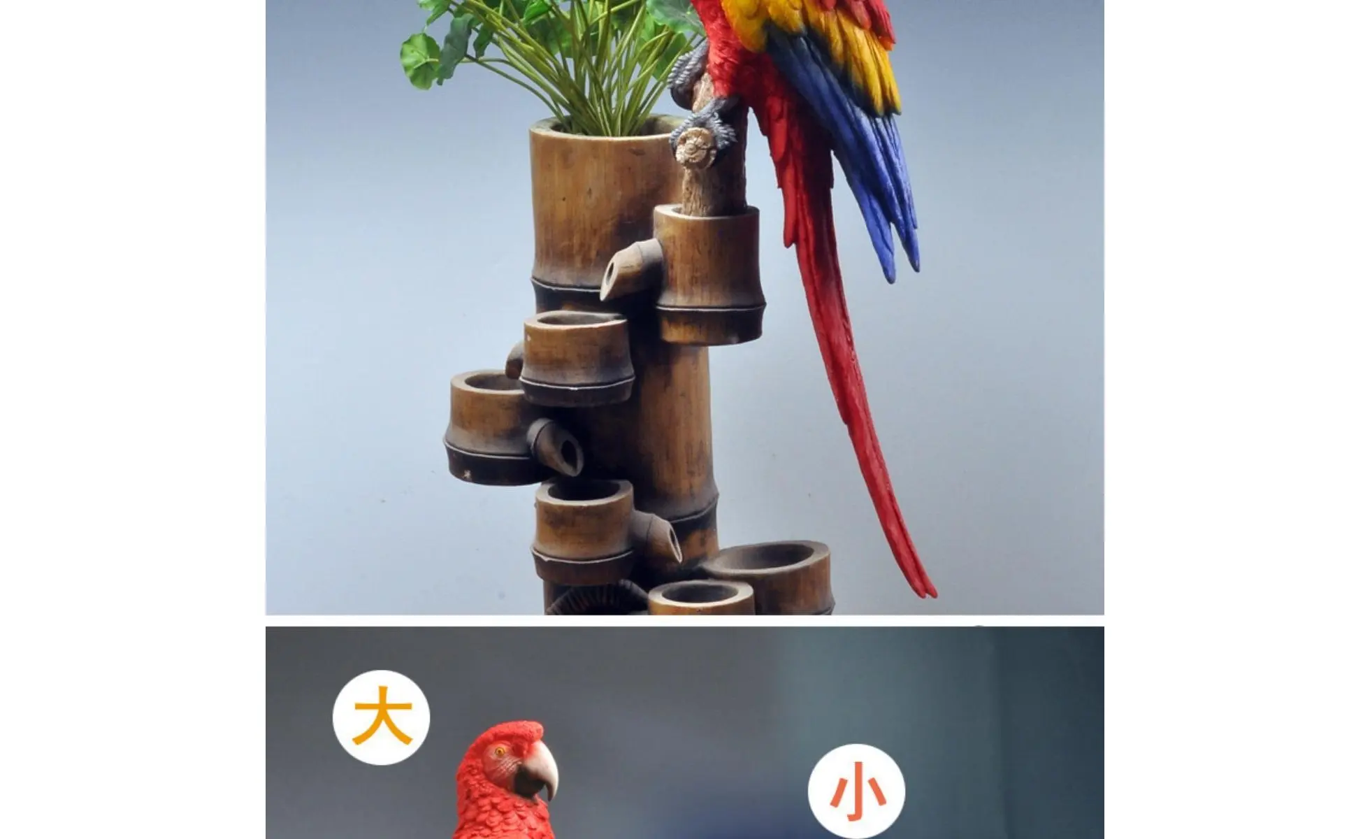 Resin Parrot Decoration Vivid Hues Realistic Parrot Statue Lifelike Avian Figurine Weather Resistant Large Macaw Sculpture