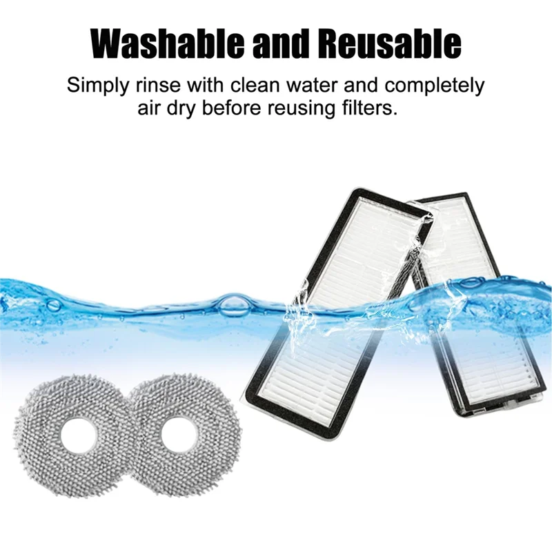 

GTBL 14 Pack Replacement Parts Kit For Roborock Qrevo Curve / P20 Pro Robot Vacuum Cleaner, HEPA Filters, Mop Pads,Dust Bags