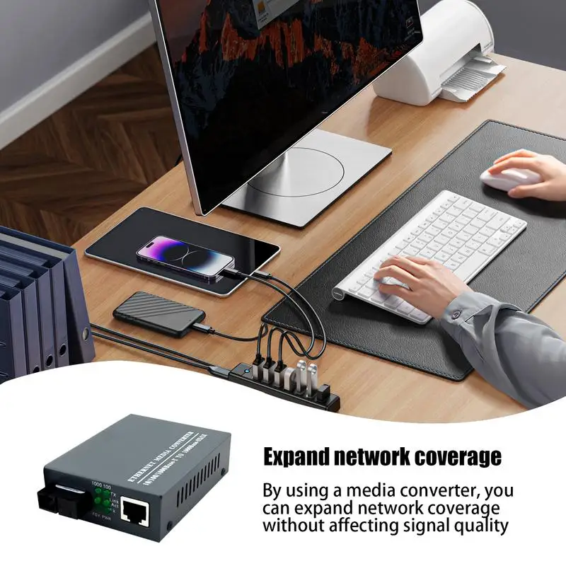 Gigabit-Glasfaser-Medien konverter 1000/100mbps Ethernet RJ45 Single-Mode-Single-Fiber-TX-RX-SC-Port externes Netzteil