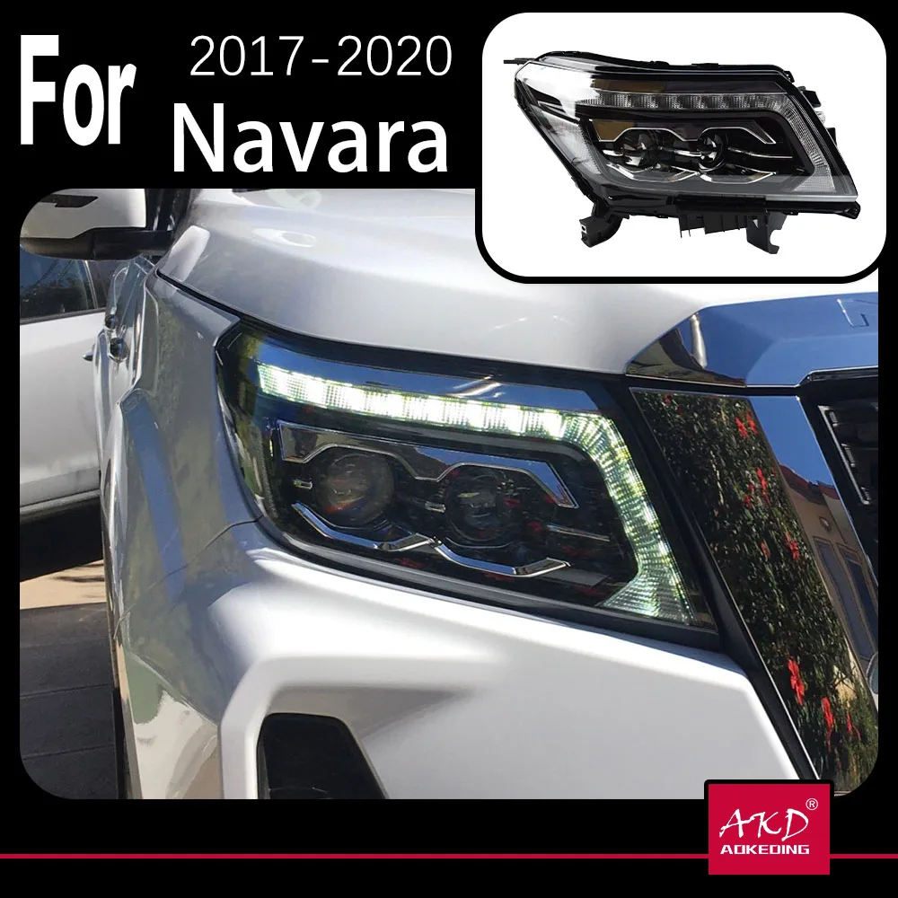 

Модель автомобиля AKD для фар Navara 2017-2020 NP300 Frontier, светодиодная фара, сигнал DRL Hid, биксеноновые автоаксессуары