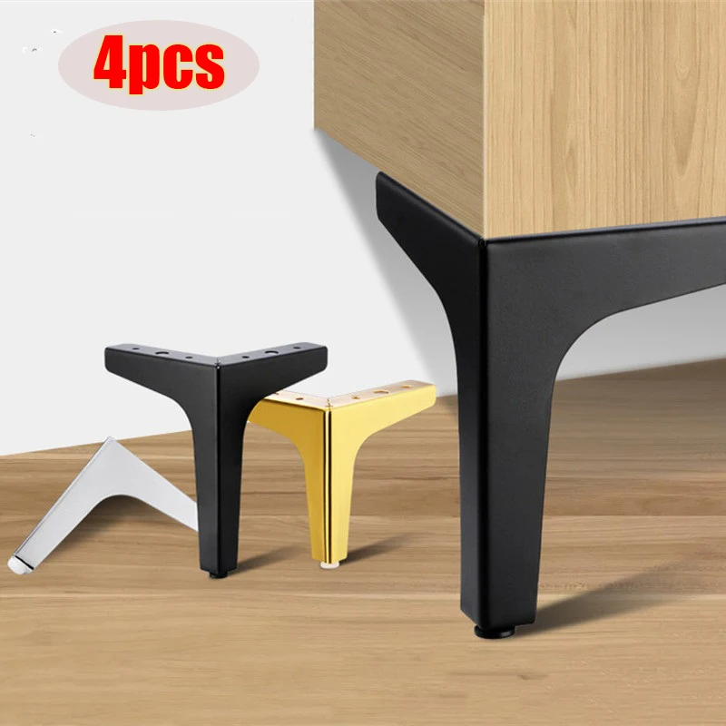 Móveis Metal Pernas para Mesa de Café, Móveis Metal Pernas, Sofá-cama, Perna da cadeira, Mesa, Gabinete, Dresser Foot, Banheiro, 4Pcs