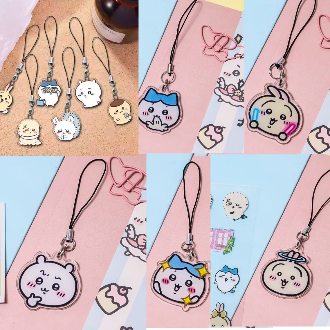 

chiikawa acrylic mobile phone lanyard cute cartoon jii Xiaoba mobile phone chain decorative pendant bag pendant children