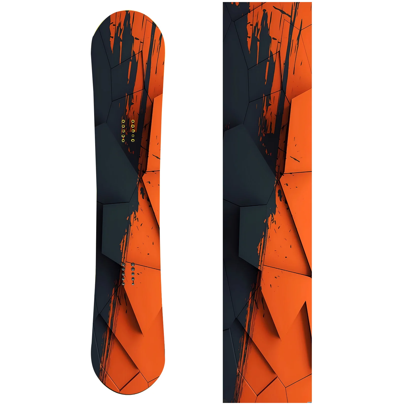 

1 piece, large orange and black geometric broken snowboard sticker, personalized trend snowboard decorative sticker, snowboard