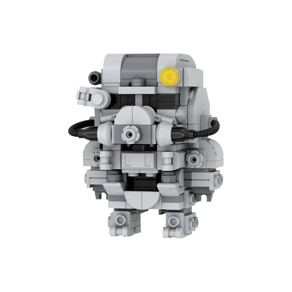 MOC T-60 Power Armor Brickheadz Doll Model Building Blocks Fallouts Game Mechanical Soldier Mini Doll Assembled Bricks Toy Gift