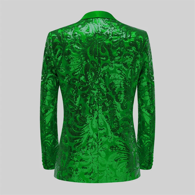 Fashion Men Sequin Suit Jacket 2024 New Male Luxurious Wedding Dance Party Performance Dress Male Blazer Coats