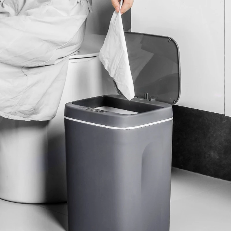 12/14/16L Intelligent Trash Can Automatic Sensor Dustbin Sensor Electric Waste Bin Home Rubbish Can For Kitchen Bathroom Garbage