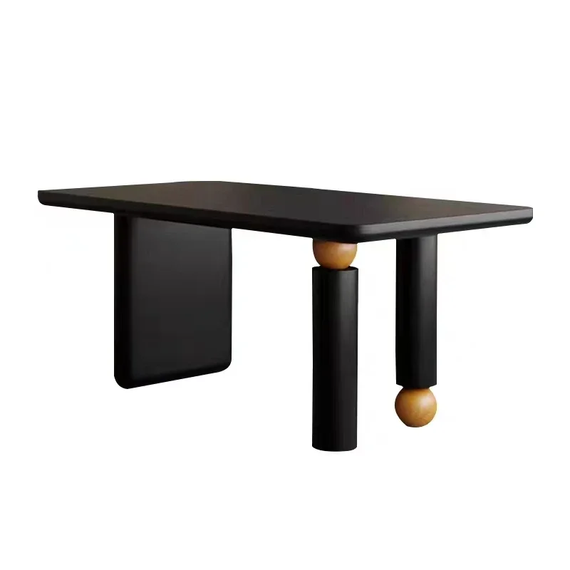 French medieval home solid wood personalized creative round rectangular dining table and chairs, simple modern desk