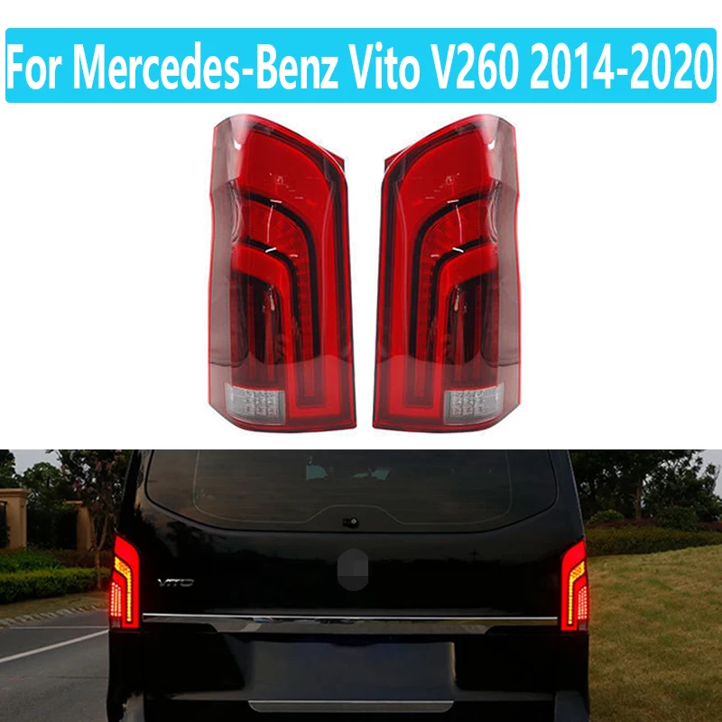 1 Pair Streamer LED Taillight For Mercedes-Benz Vito V260 2014-2020 DRL Dynamic Signal Brake Reverse Auto Car StylingAccessories