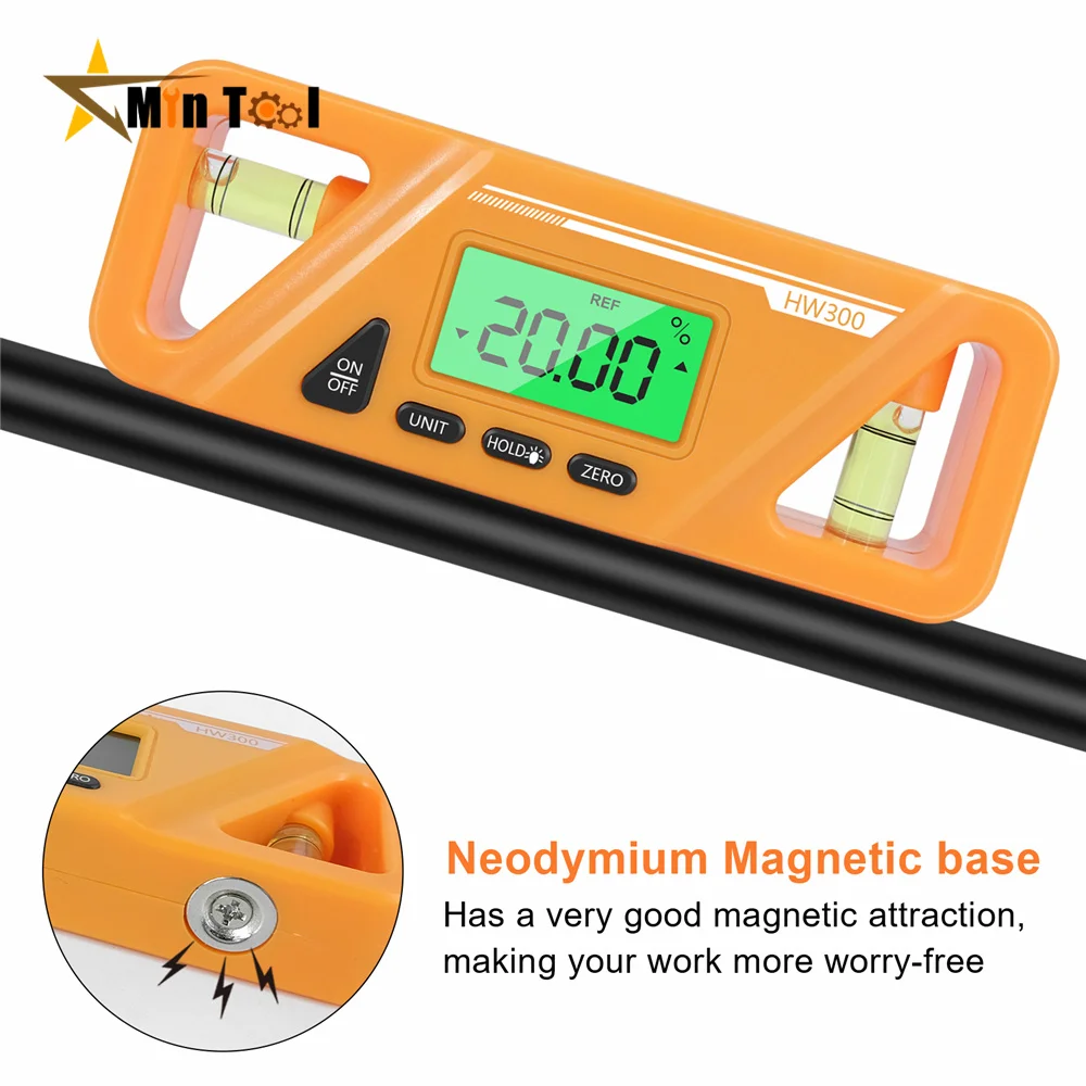 HW-300 90 Degree Ruler Digital Display Inclinometer Level Meter Protractor Angle Meter Measuring Tool