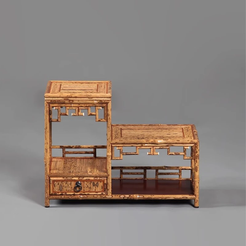 

Tea shed tea set rack Chinese high and low rack Orchid Teapot rack Display
