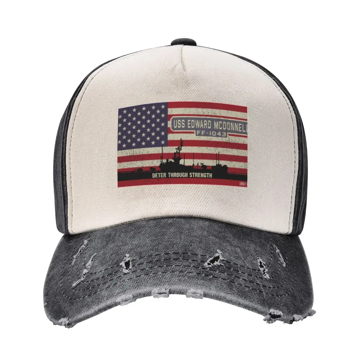 USS Edward McDonnell FF-1043 Frigate Ship USA American Flag Gift Baseball Cap Sunhat Uv Protection Solar Hat Woman Hats Men's