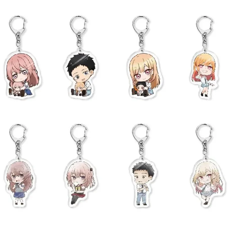 My Dress Up Darling Cute Keychains Anime Figure Kitagawa Marin Inui Sajuna Gojo Wakana Keyring Kawaii Backpacks Pendants Gifts