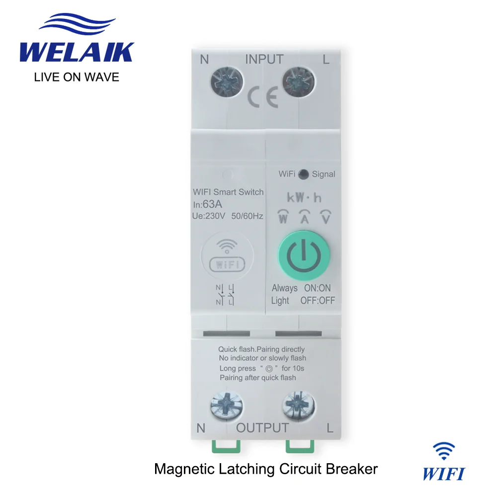 WELAIK WIFI Tuya 40A 63A Electrical Box Smart Branch Circuit Breaker Switch 220V