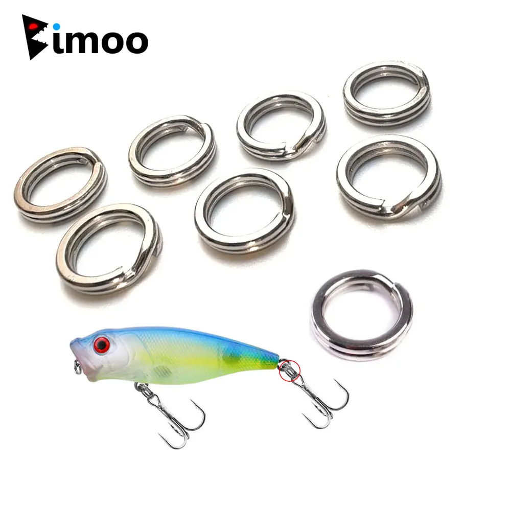 20pcs Stainless Steel Fishing Split Ring Double Loop Ring Jig Hook Fishing Lure Connector Tools Saltwater Fishing Accessories