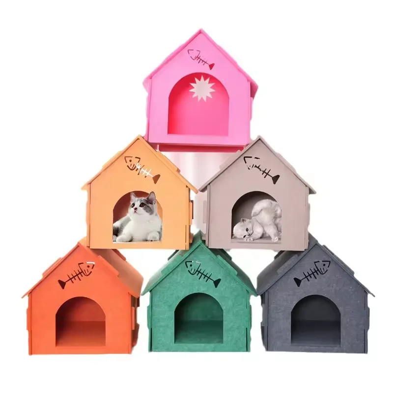 New Design Felt Pet House Luxury Washable Pet Dog Beds Durable Felt Puppy House With Customized Logo