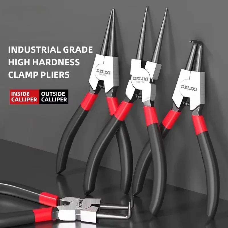 5inch Internal & External Circlip Pliers Non-Slip Handle for Rings Hoses & Gasket Removal Mechanical Repair Tool