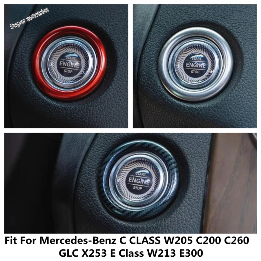 

Engine Start Stop Button Ring Circle Cover Trim Accessories For Mercedes-Benz C CLASS W205 C200 C260 GLC X253 E Class W213 E300