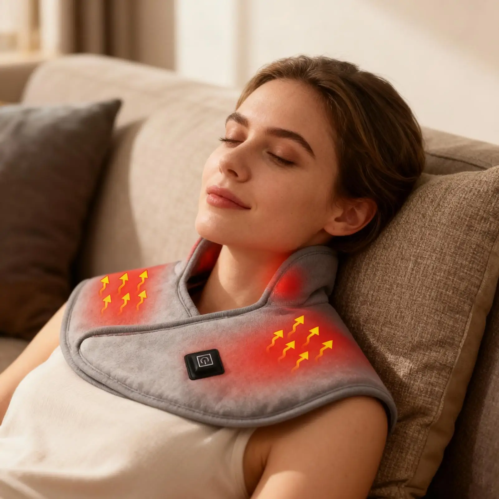 

3-Temperature Neck Heating Pad USB Electric Warmer Wrap for Desk Workers, Seniors & Family Use at Home/Office