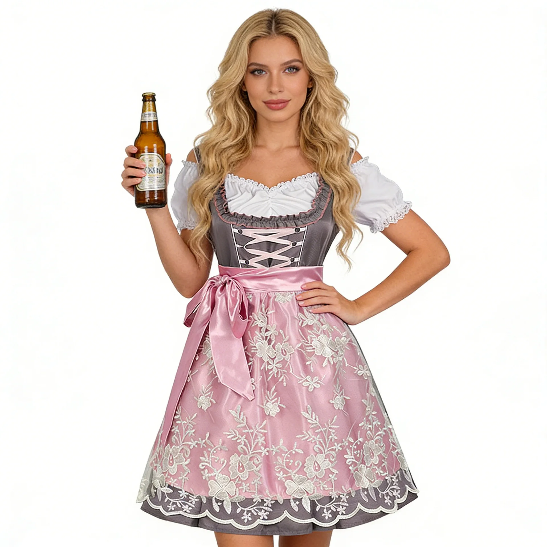 Halloween Beer Festival Bavarian Women's Style Outfit Set Size-Specific Crop Top And High Waist Pants Combo Traditional Chine...