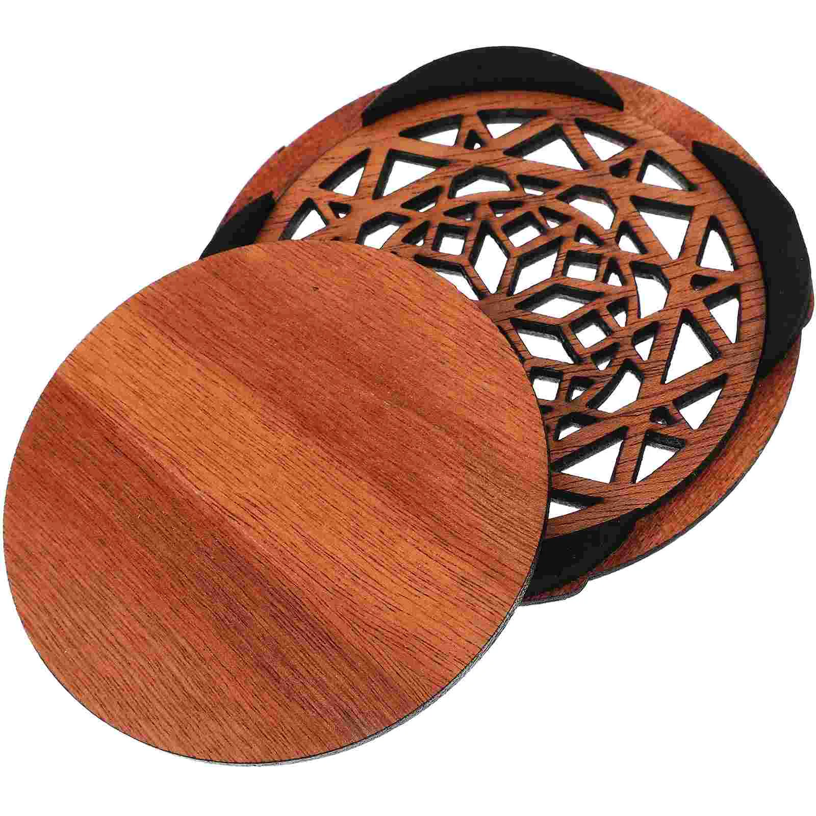 

Guitar Feedback Reducer Sound Hole Cover Acoustic Wood Soundhole Covers for Guitars Electric Light Brown