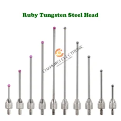 M2.5 Thread Micrometer Lever Dial Test Gauge Tip Indicator Probe   Ruby Tungsten Steel Needle Probe Lengthened Measuring Head