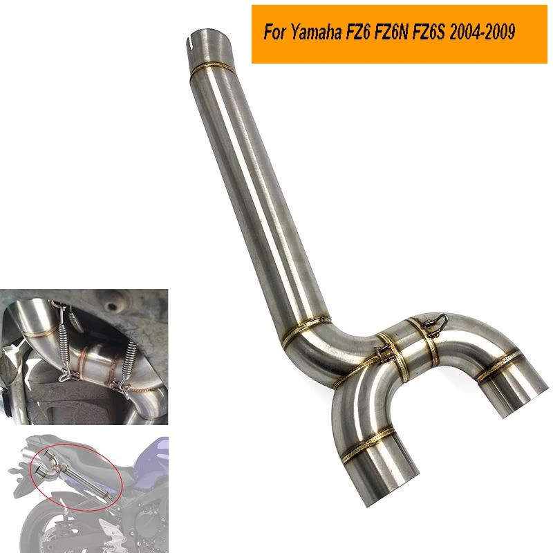 

Slip On 51MM For Yamaha FZ6 FZ6N FZ6S Motorcycle Exhaust Muffler Pipe Connect Tube Black Escape Silencer Mid Link Pipe2004-200