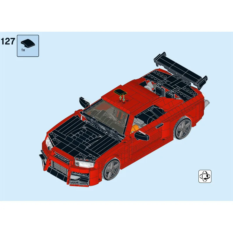 

MOC-29377 Классический культовый GTR R34, спортивный автомобиль, строительный блок, модель 1513, детали MOC, креативная игрушка на день рождения, подарок для мальчиков и детей