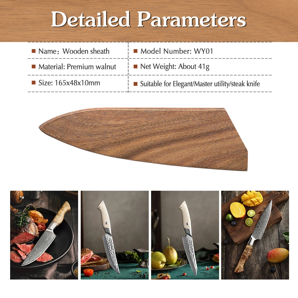 

Чехол для магнитного ножа HEZHEN, деревянный чехол, высококачественный чехол для ножа из орехового дерева для универсального и ножа для стейка HEZHEN