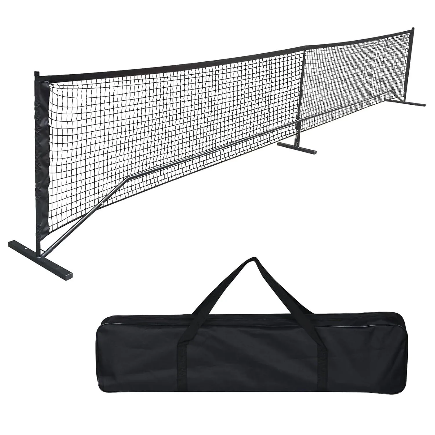 

Pickleball Net System with Carrying Bag Game Black Durable Beginners 670cmx91cm Indoor and Outdoor Metal Frame Stand Easy Setup