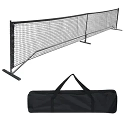 Pickleball Net System with Carrying Bag Game Black Durable Beginners 670cmx91cm Indoor and Outdoor Metal Frame Stand Easy Setup