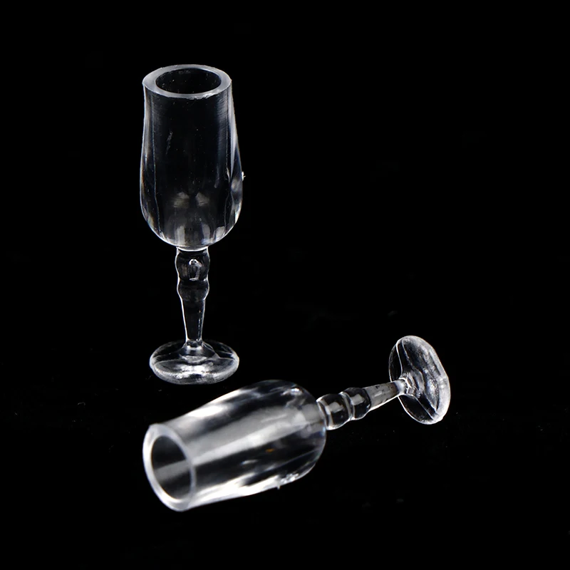 6Pcs/set Dollhouse Miniature Red Wine Glass Cups Goblet Juice Cups Dolls House Mini Kitchen Decor Accessories-New