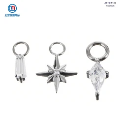QM ASTM F136 Titanium Pendant Clicker Hoop Ring Earring Helix Dangle Body Piercing Jewelry
