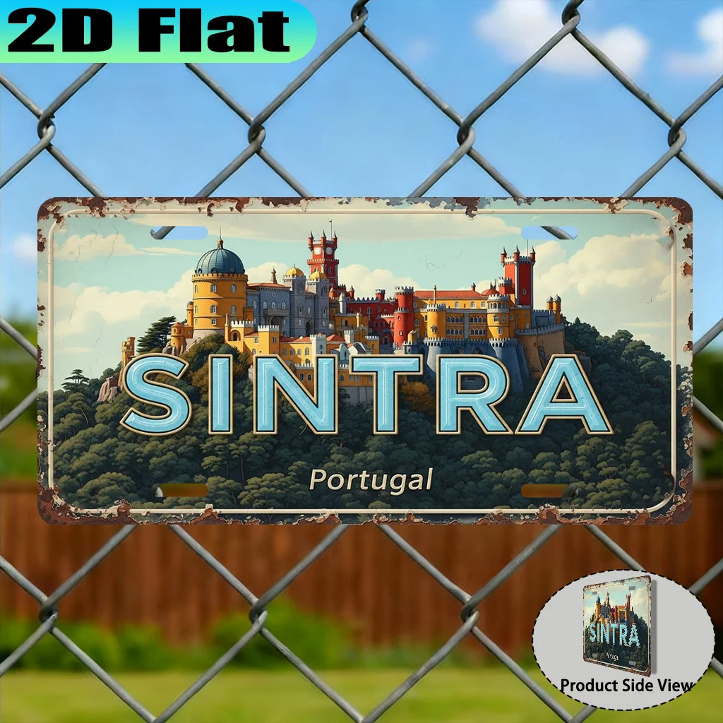 2D Flat - 2D Plane - A 2D Plane Sintra Vintage Aluminum Sign | 30.48X15.24 Cm, Retro Urban Style, a Gift for Travel Enthusias