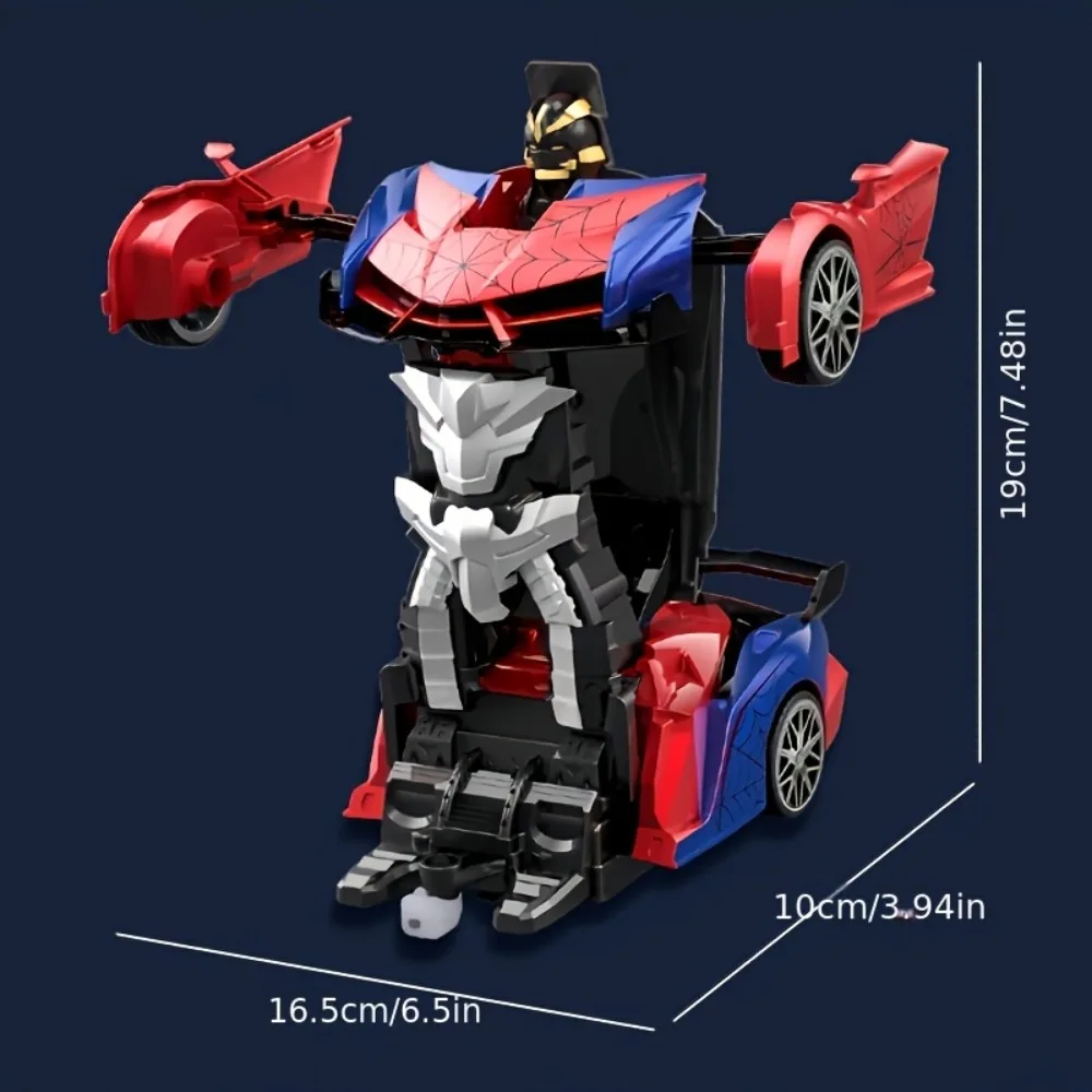 1:18 RC Transformujący się Samochód-Robot, Światła LED, Pojazd Wyścigowy z Driftowaniem 2.4GHz, Transformacja Jednym Przyciskiem, Akumulator, 360 °   Rotacja
