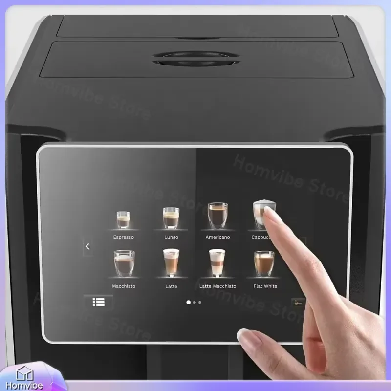

Professional Fully Automatic Espresso Coffee Machine with Grinder Built-in Milk Frother Touch Screen for Home Kitchen Office