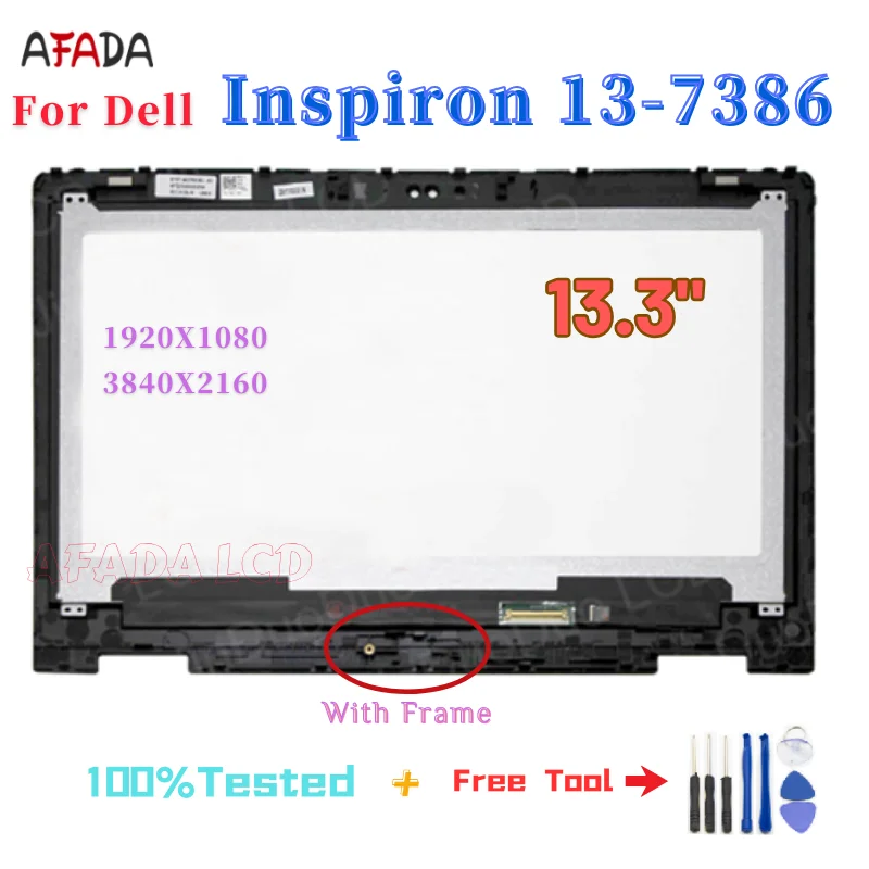 

13.3'' FHD 1920X1080 for Dell Inspiron 13 7386 P91G P91G001 LCD Display Touch Screen Digitizer Glass Panel Assembly frame Tools