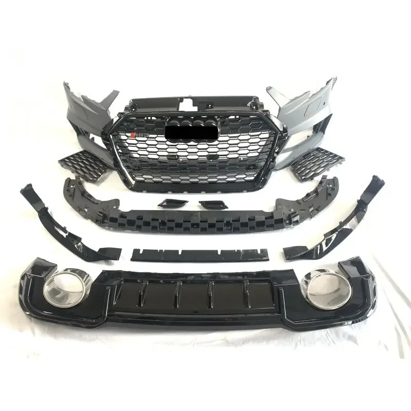 

Clrak AutomobileBodikits for A3 S3 8V Tuning Parts Front Bumper With Grill Upgrade to RS3 Style Facelift to RS3 2017 2018