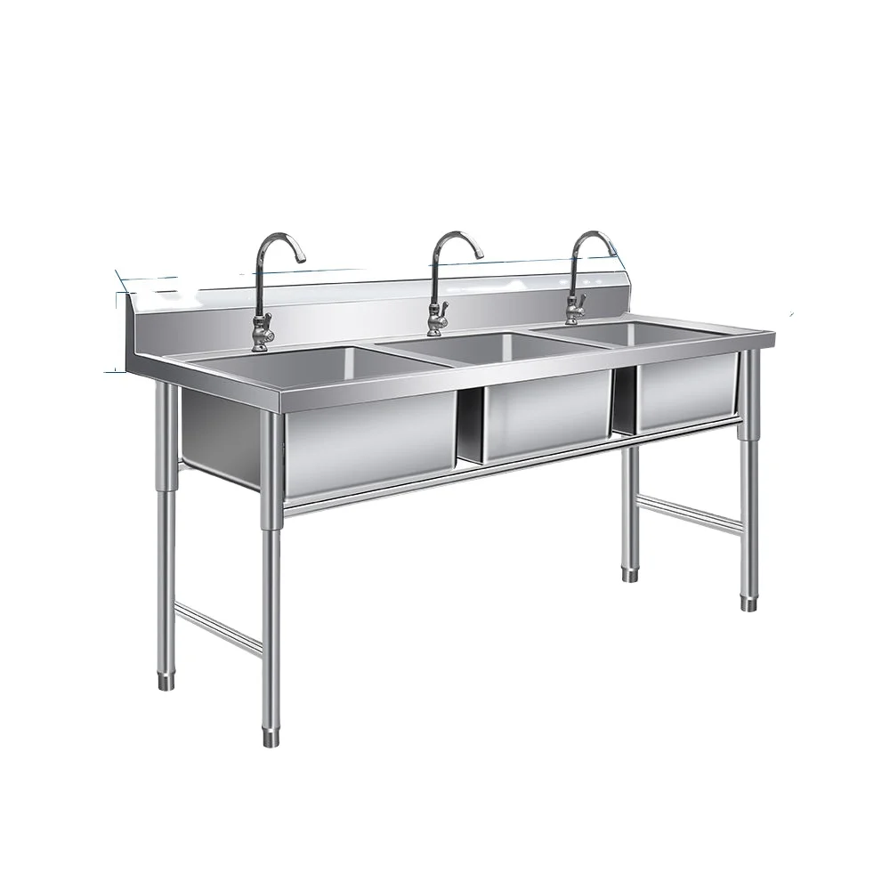 CE Certified Best-selling Triple Sink Set 201/304 Stainless Steel Kitchen Sink Heavy Duty