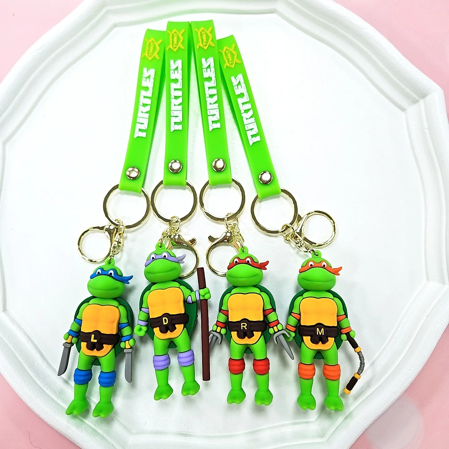 Birthday gift Teenage Mutant Ninja Turtles Keychain Turtle pvc bag pendant Keychain doll hanging machine