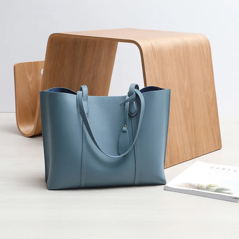 2022 Simple Atmosphere Ladies Genuine Leather Handbag Fashion Large Capacity Design Elegant Single Shoulder Women Bag