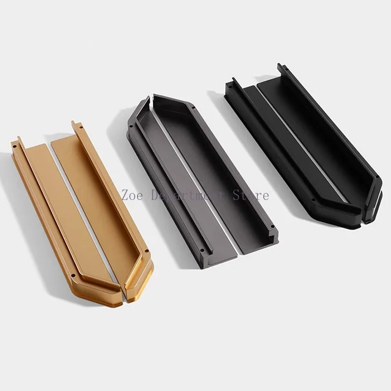 Edged horn wardrobe drawer golden handle embedded cabinet door concealed invisible handle cabinet embedded dark handle