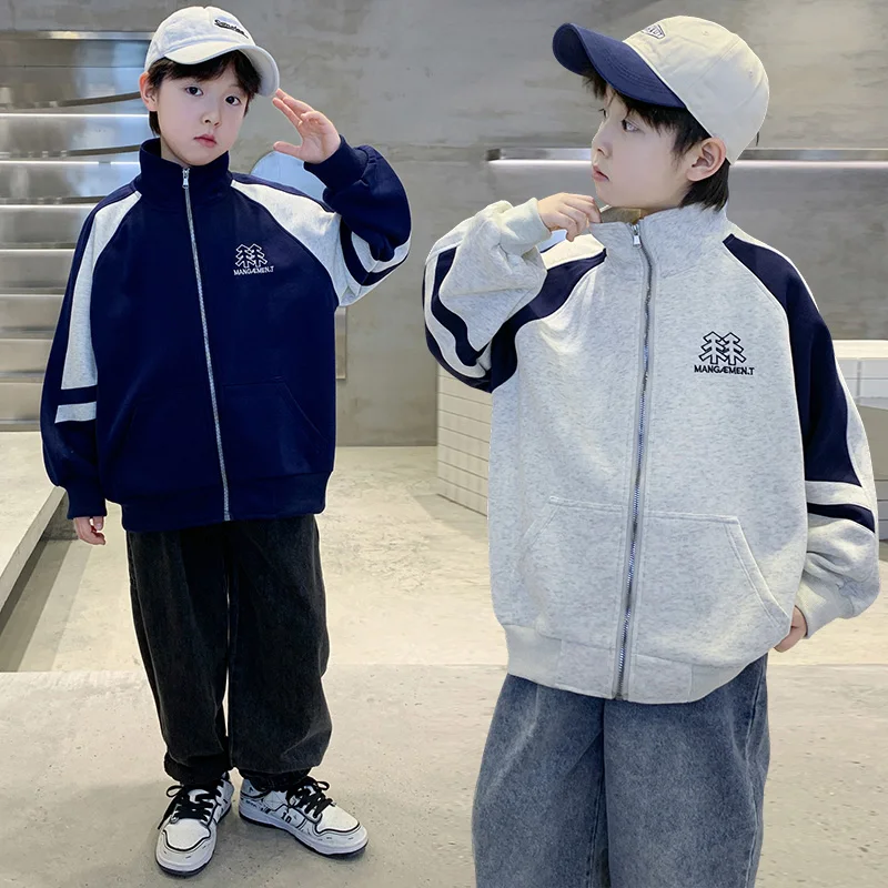 

Spring Autumn Korean Children Turtleneck Baseball Jacket Coat For Teens Boy New Arrival Kids Casual Clothing Sportswear Outfit