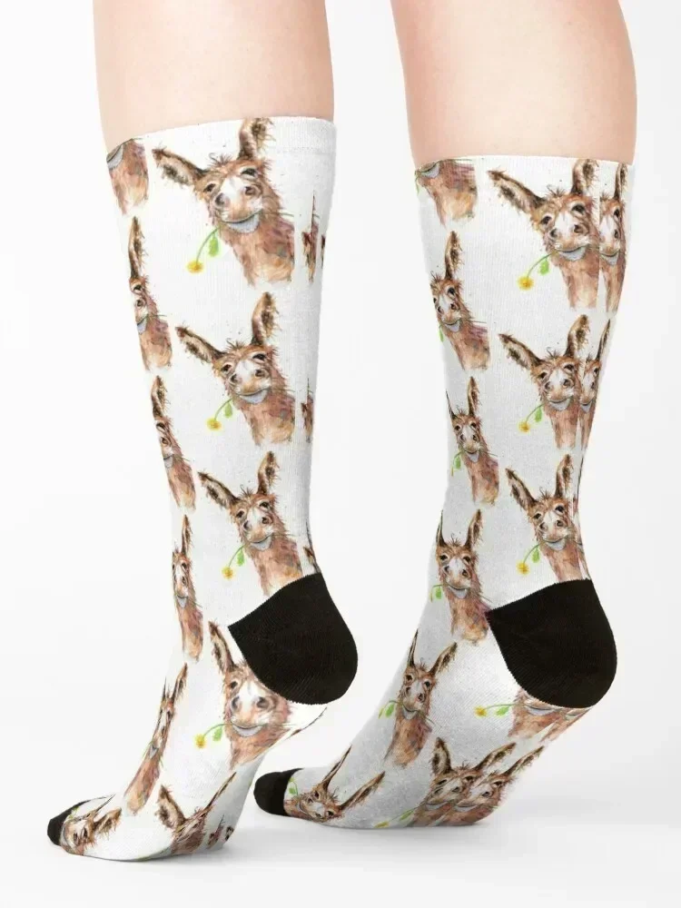 حمار صفيق لطيف مع جوارب على شكل زهرة هدايا عيد الميلاد الجمالية للأطفال جوارب للرجال والنساء #4