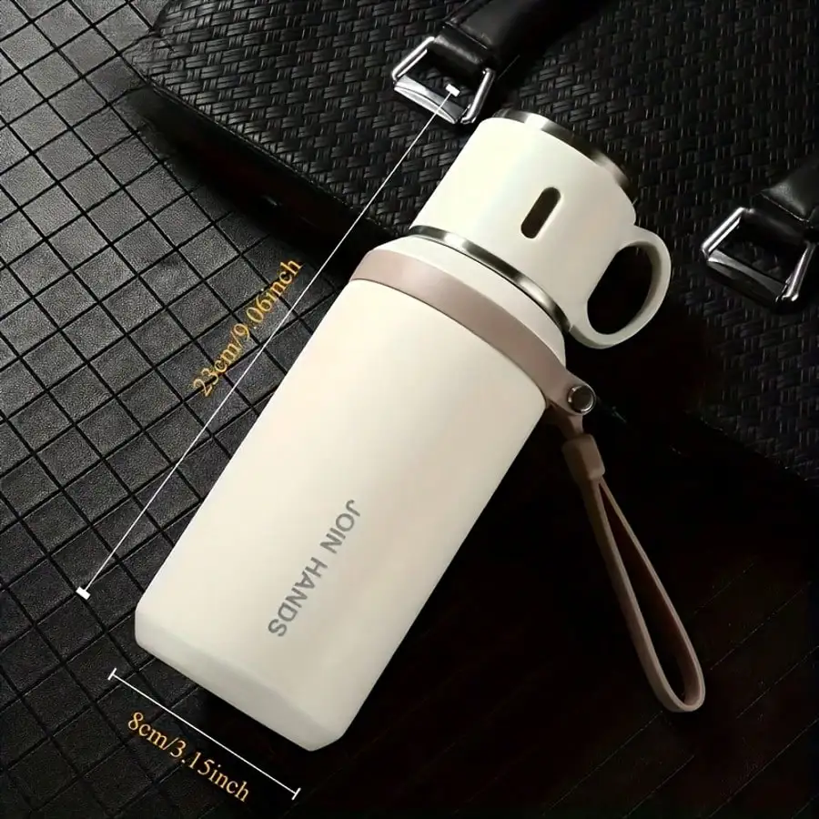 زجاجة مفرغة من الفولاذ المقاوم للصدأ سعة 600 مل/21 أونصة 316: كوب غطاء 2 في 1، هدية للعطلات/عيد الميلاد #3